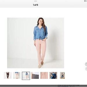 Belle by Kim Gravel Regular Flexibelle Belle Curve Slim Leg Jeans, Rose, Size 12